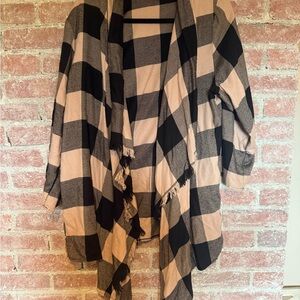 Maurices Black and Tan Plaid Cardigan